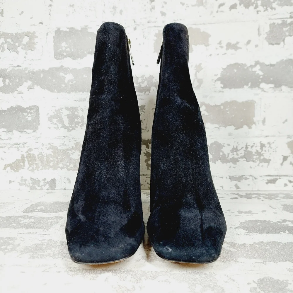 Sam Edelman Codie Black Suede Leather Block Heel Ankle Boots M372 - Picture 3 of 12